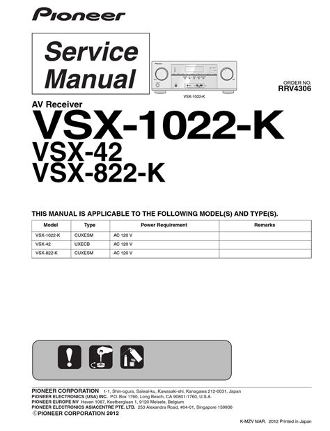 pioneer receiver manual vsx 1022 Doc
