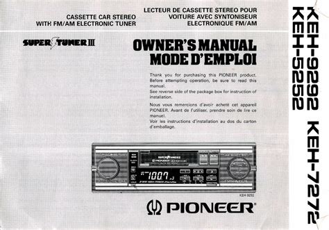 pioneer super tuner manual user Epub