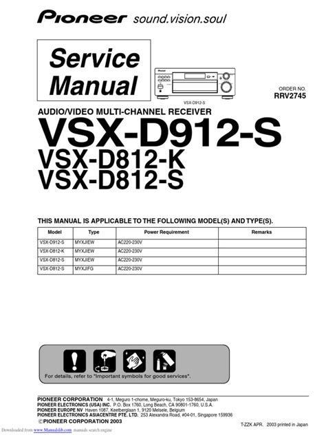 pioneer vsx d912 user guide Kindle Editon