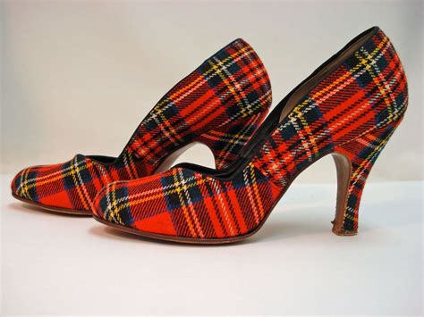 plaid heel shoes