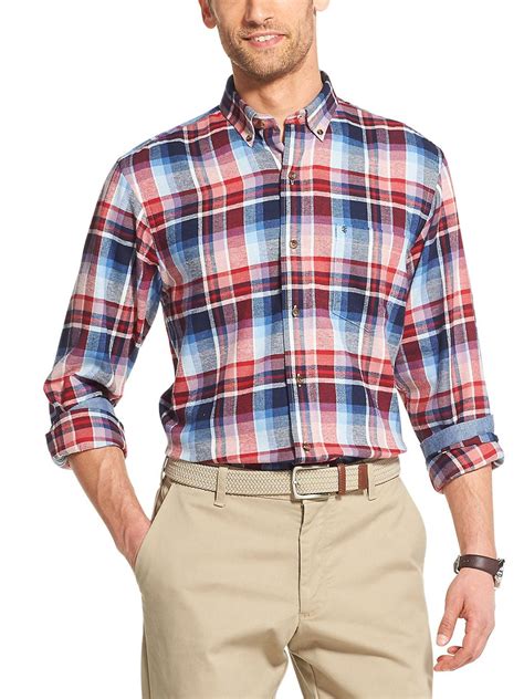 plaid long sleeve shirts for mens