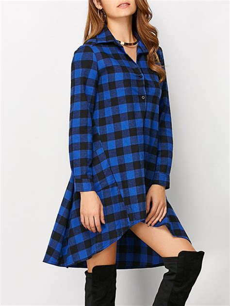 plaid shirt dress long