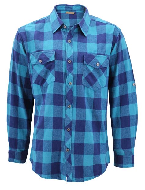 plaid shirt men blue