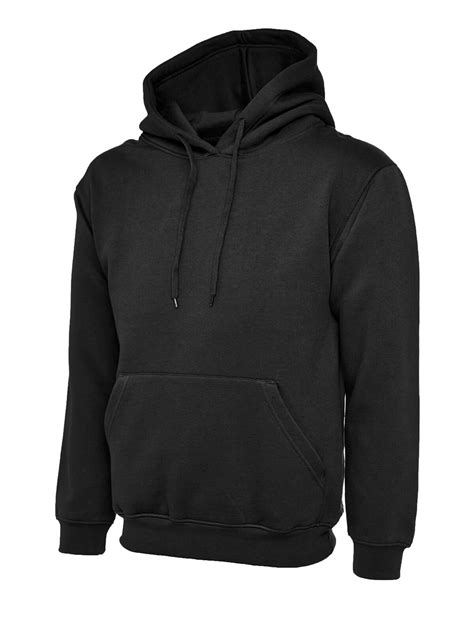 plain black hooded jumper