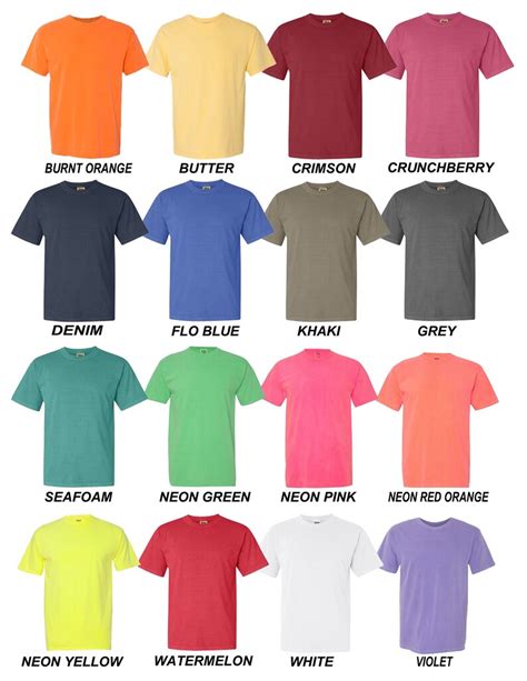 plain comfort color t shirts