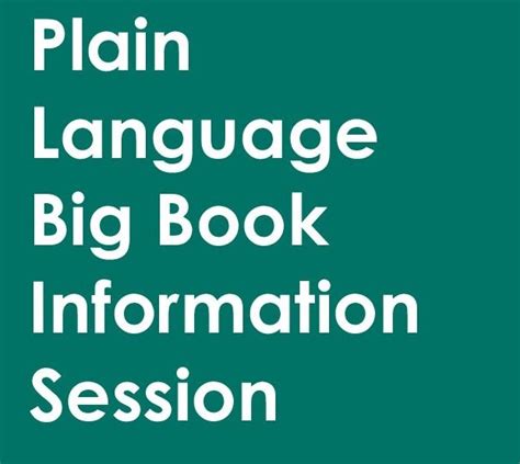 plain language big book