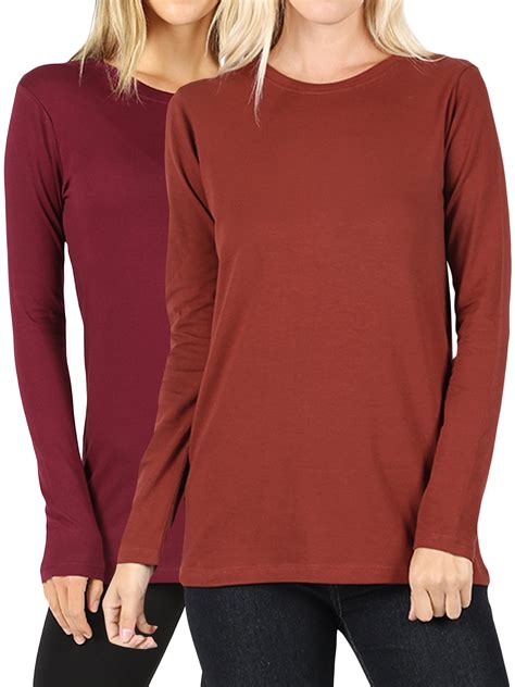 plain long sleeve shirts women's