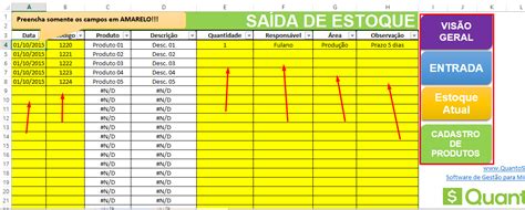 planilha de controle de estoque entrada e saída