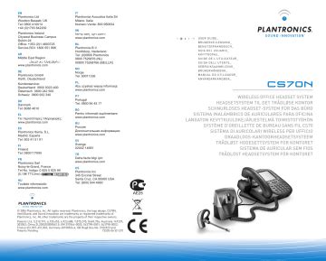 plantronics cs70n user manual Doc