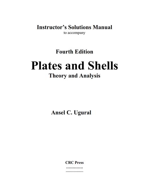 plates and shells ugural solution manual Reader