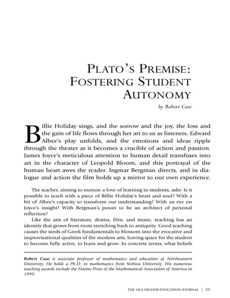 plato premise fostering student autonomy nea Ebook Reader