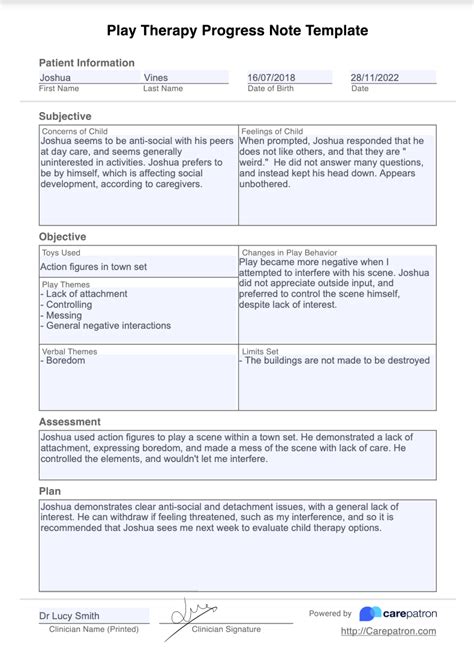 play therapy progress note sample Ebook Doc
