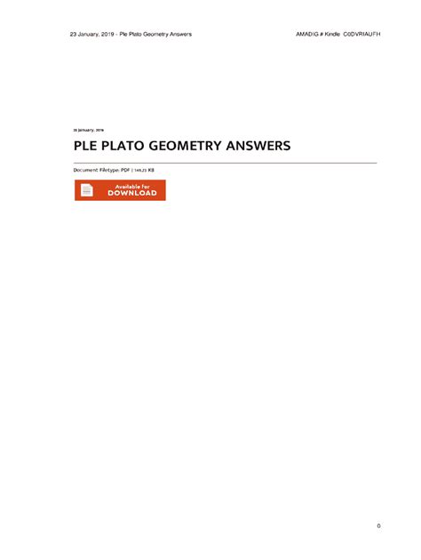 ple plato geometry answers PDF