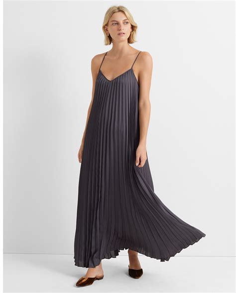 pleated maxi dress