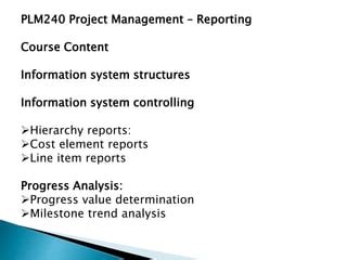 plm240 project management reporting pdf Reader