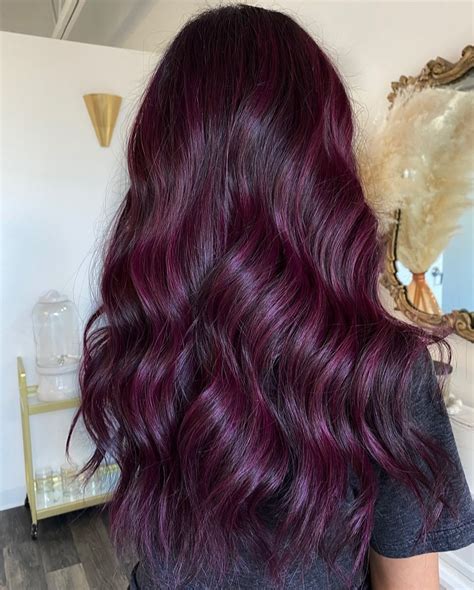 plum hair dye on dark hair