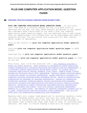plus one computer application model question paper PDF