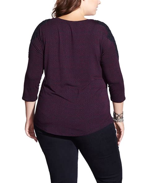 plus size 3 4 sleeve t shirt