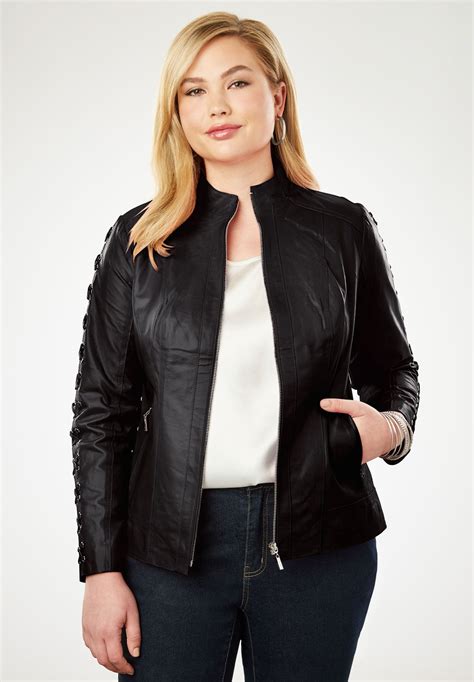 plus size leather jacket