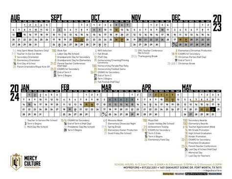 pnca academic calendar
