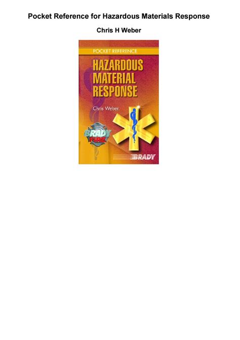 pocket reference for hazardous materials response PDF