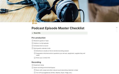 podcast prep checklist - streamline process