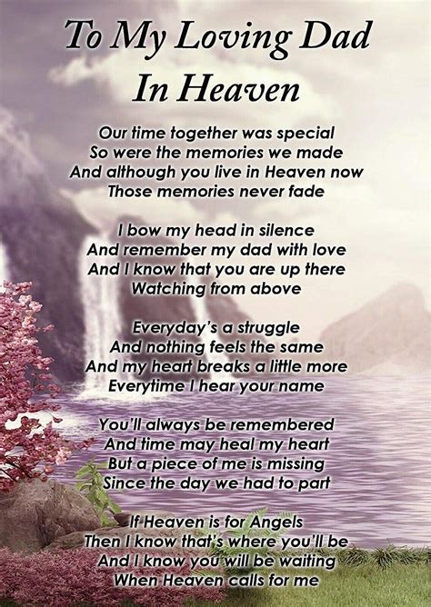 poem to daddy in heaven