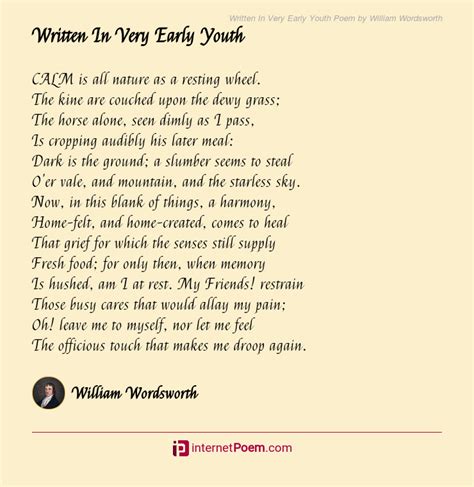 poems written youth william wordsworth Reader