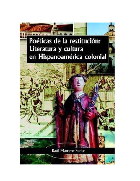 poeticas de la restitucion literatura y cultura en hispanoamerica colonial spanish edition Kindle Editon