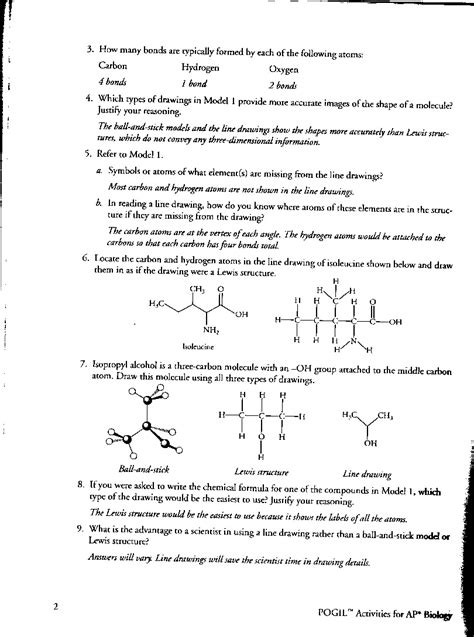 pogil biochemistry basics answers PDF