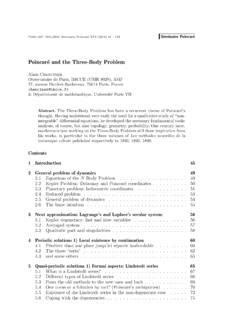 poincar and the three body problem volume 2 poincar and the three body problem volume 2 Doc