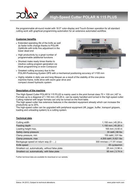 polar 115 cutter manual pdf Reader