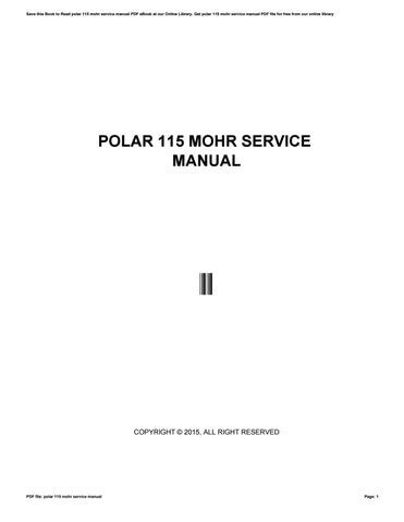 polar mohr 115 manual Reader