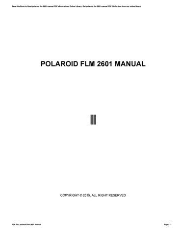 polaroid flm2601 service manual Reader