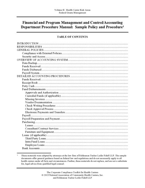 policy procedure manual outline pdf Reader