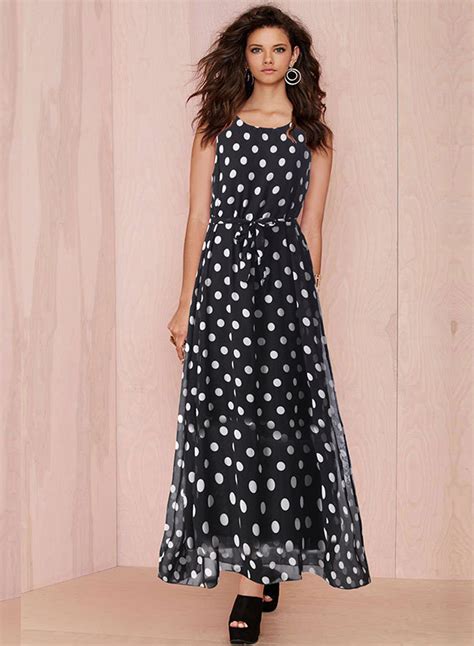 polka dot maxi dress