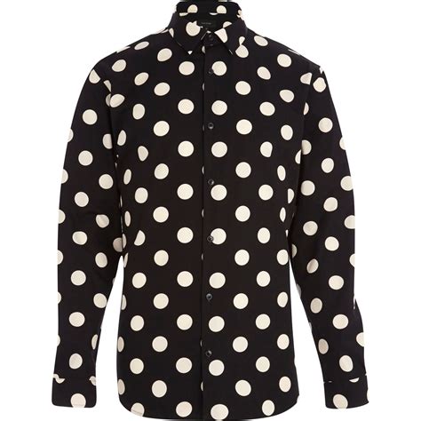 polka dot shirt black and white