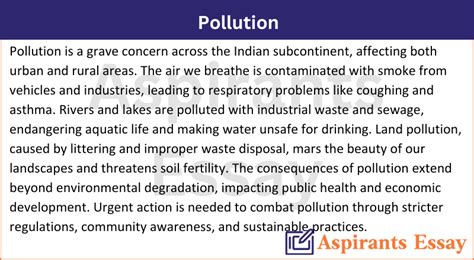 pollution essay in 250 words Reader