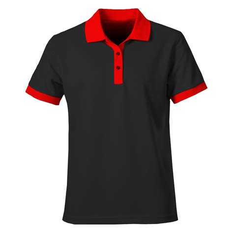 polo black and red shirt