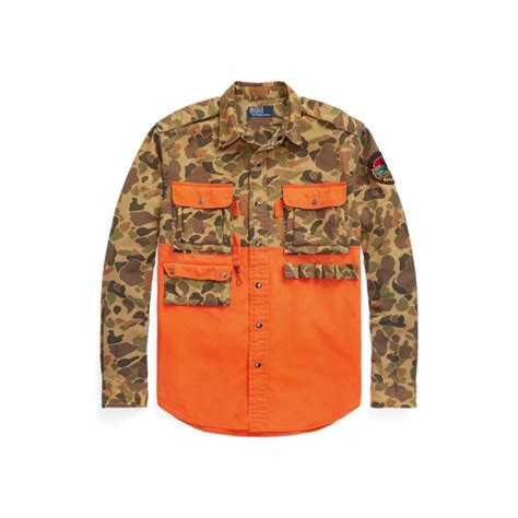 polo ralph lauren men's classic-fit camo utility shirt