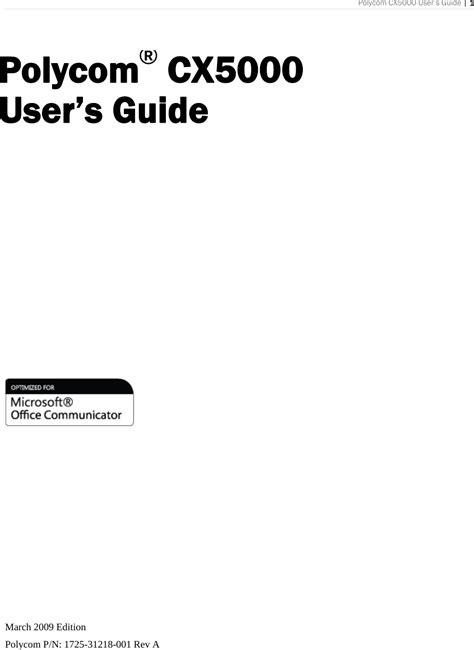 polycom cx5000 user guide Epub