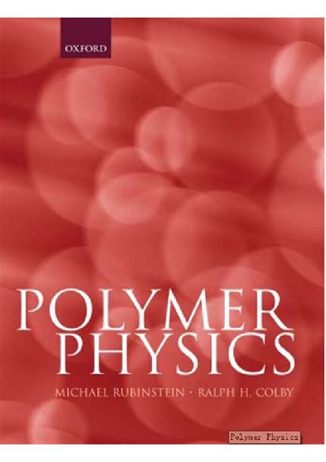 polymer physics rubinstein solutions manual download Doc