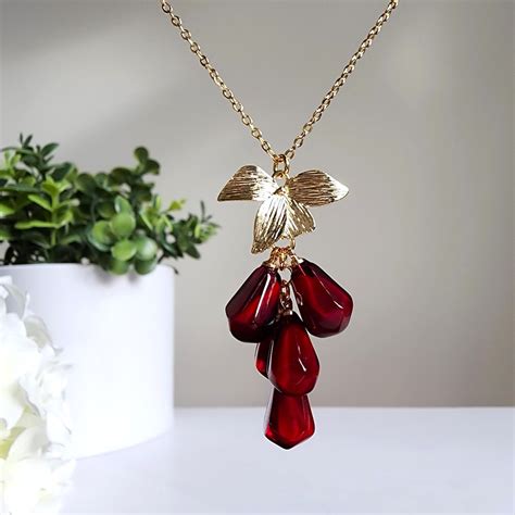 pomegranate seed necklace