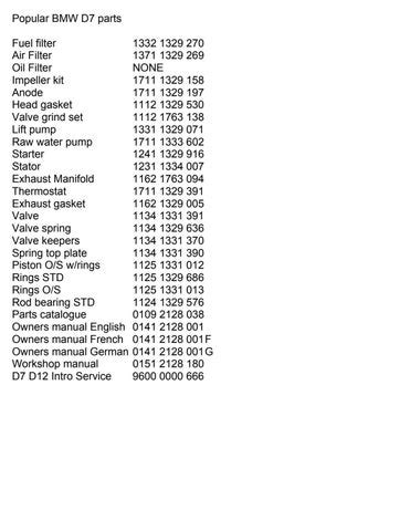 popular bmw d7 parts Doc