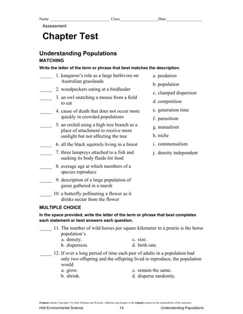 population and communities chapter test Doc