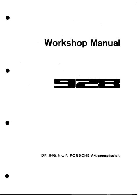 porsche 928 workshop manual Kindle Editon