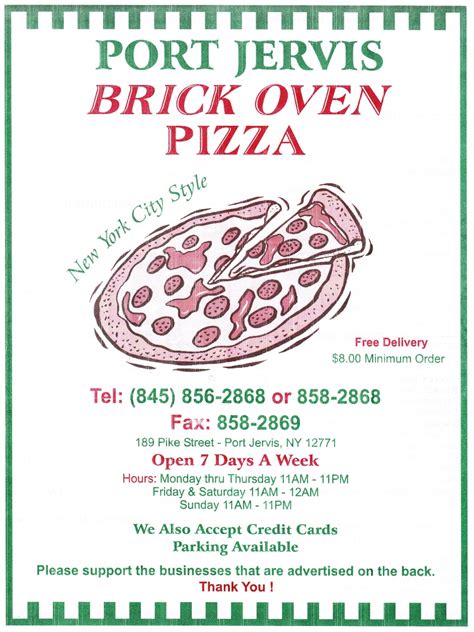 port jervis brick oven pizza port jervis ny