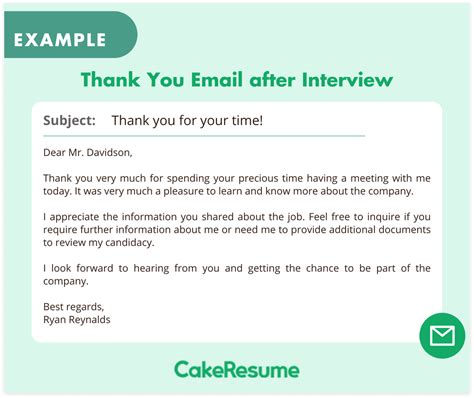 post interview thank you email examples