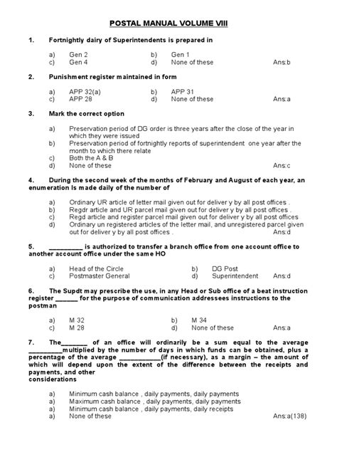 postal manual volume viii Epub