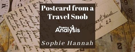 postcard from a travel snob poem analysis PDF